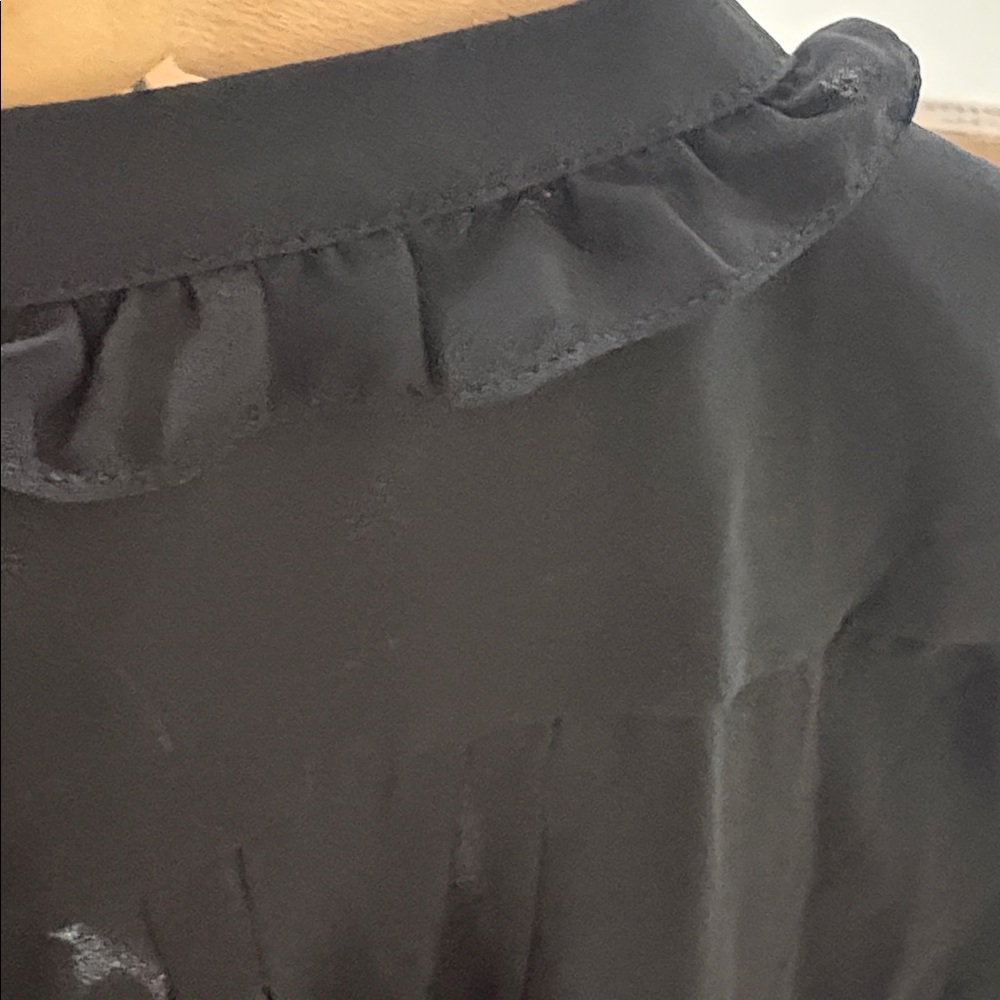 Black Ruffled Sheer Blouse - Picture 4 of 4